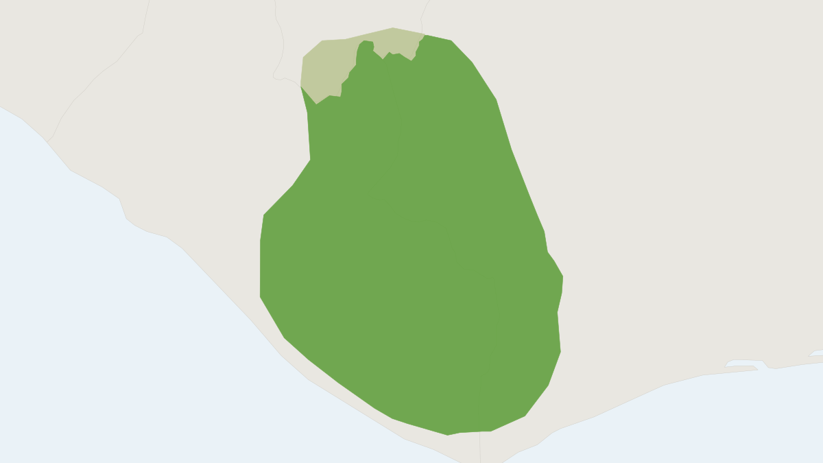 Range map of the Liberian Mongoose (Liberiictis kuhni)