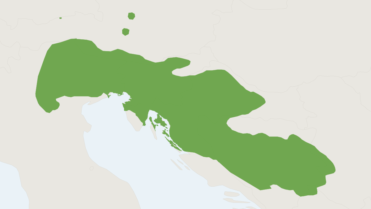 Range map of the Liechtenstein’s Pine Vole (Microtus liechtensteini)