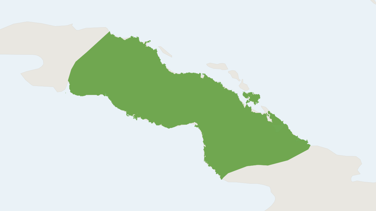 Range map of the Little Goblin Bat (Mormopterus minutus)