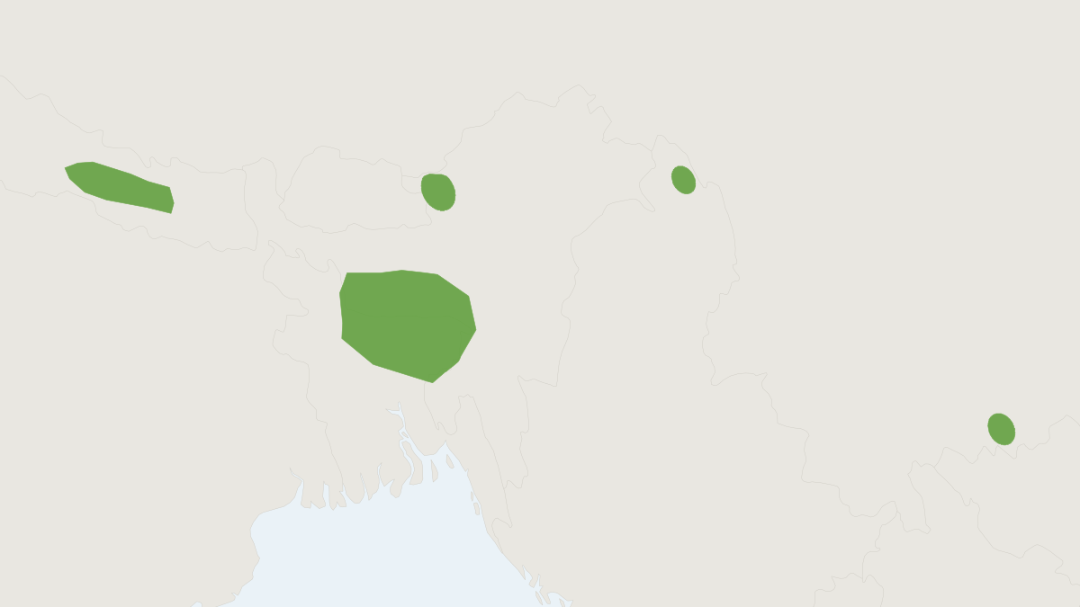 Range map of the Little Nepalese Horseshoe Bat (Rhinolophus subbadius)