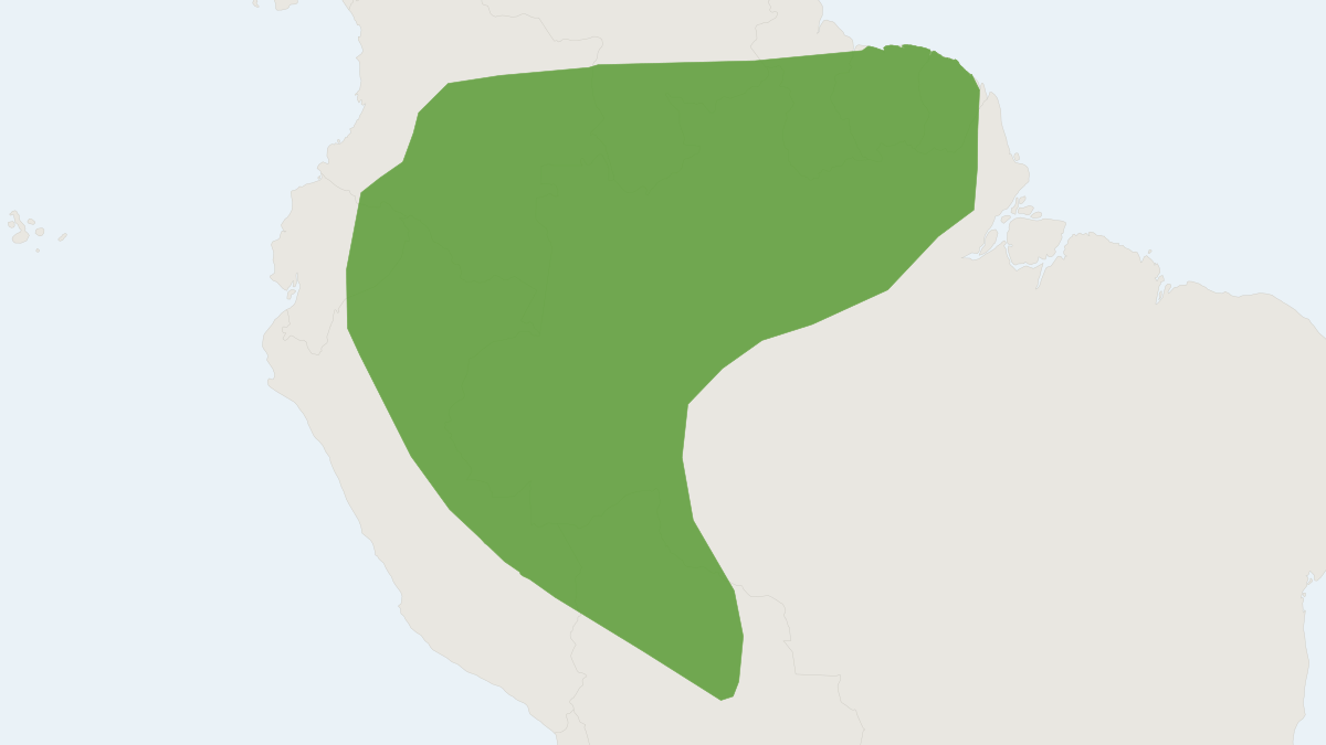 Range map of the Little Rufous Mouse Opossum (Marmosa lepida)