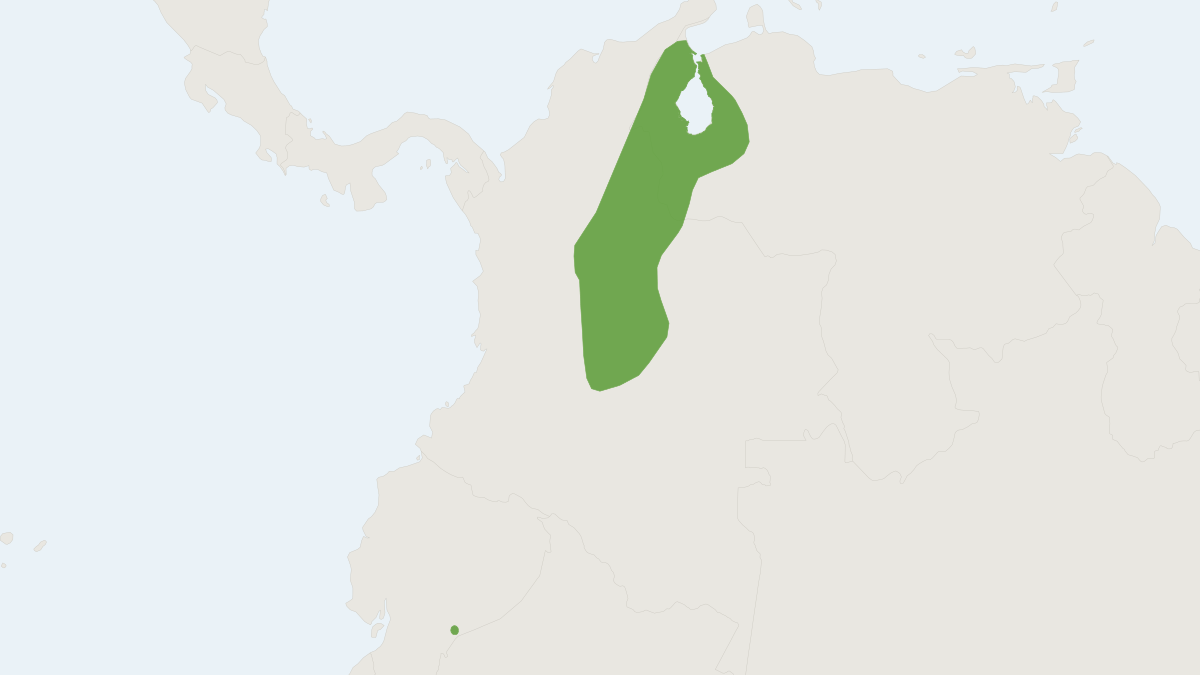 Range map of the Lonchophylla orienticollina (Lonchophylla orienticollina)