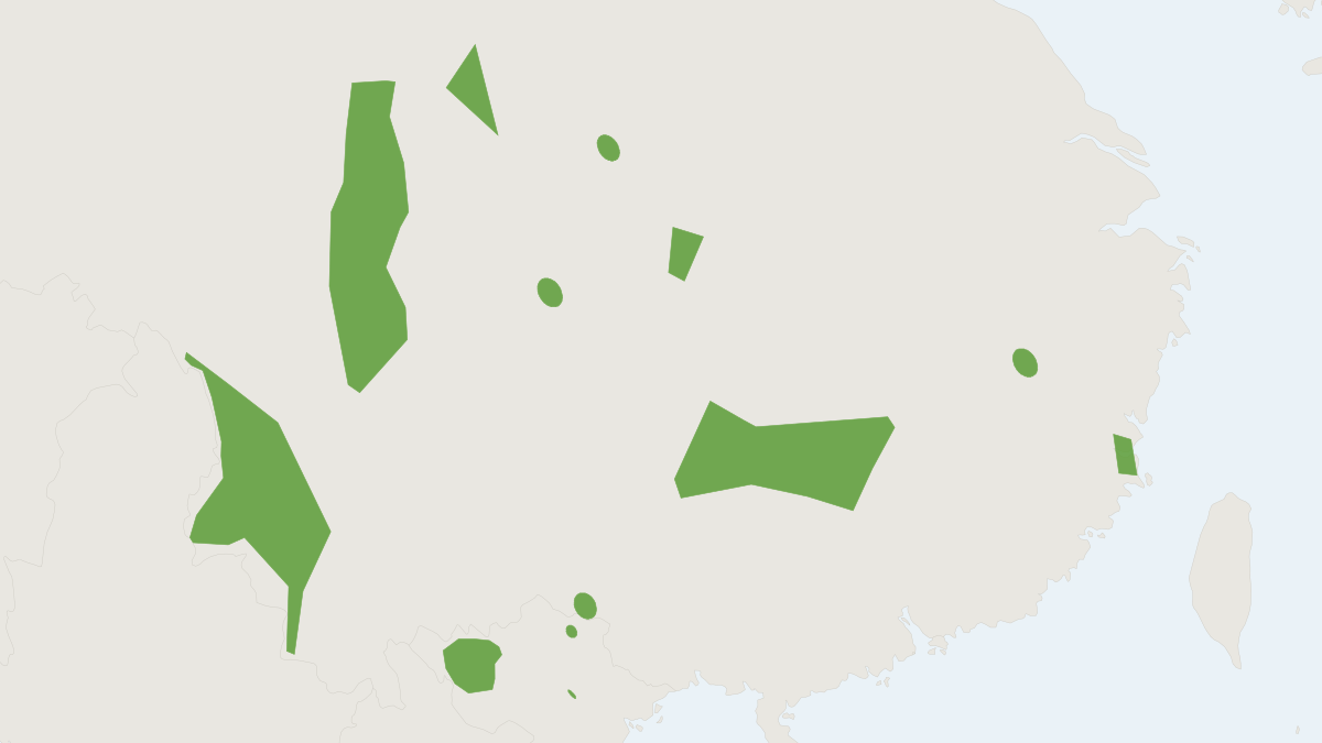 Range map of the Long-nosed Mole (Euroscaptor longirostris)