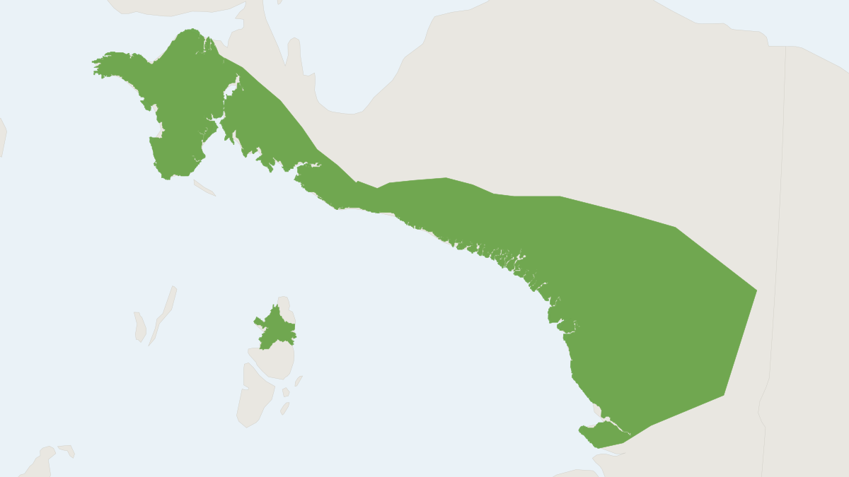 Range map of the Long-nosed Paramelomys (Paramelomys naso)