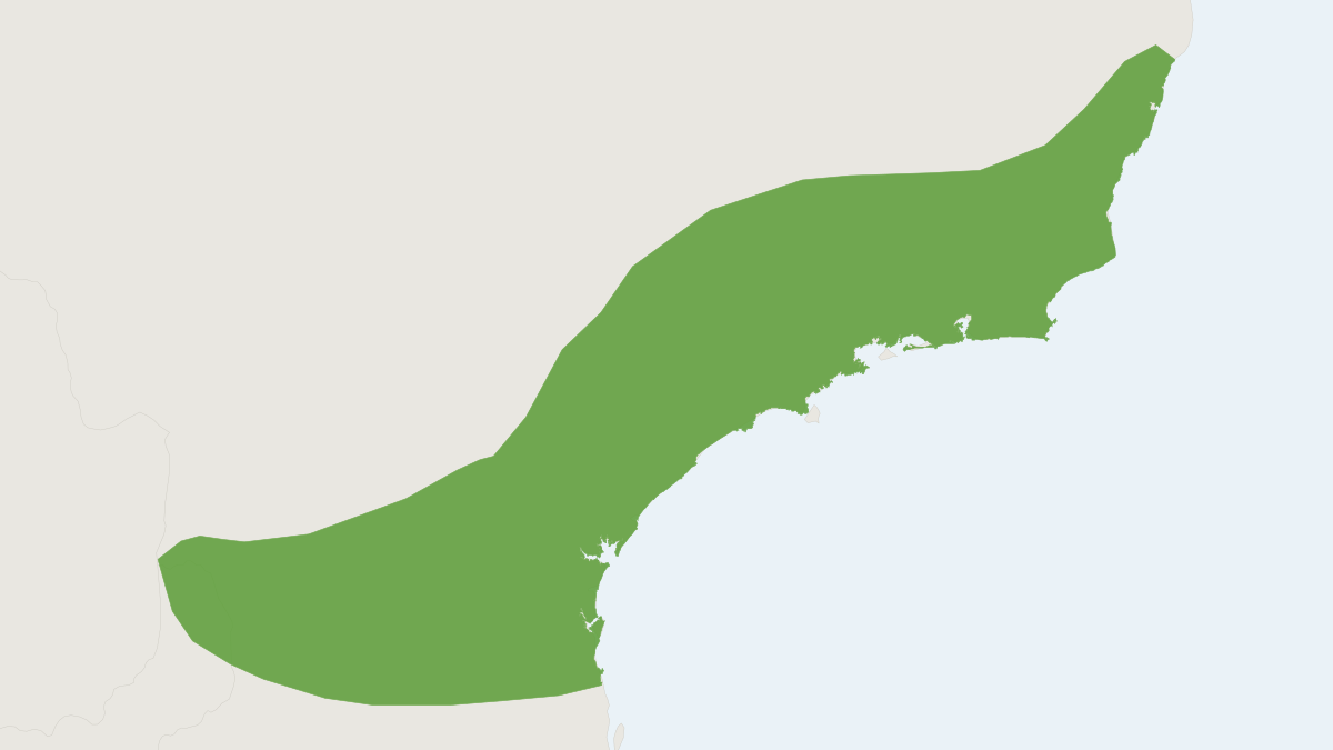 Range map of the Long-nosed Short-tailed Opossum (Monodelphis scalops)