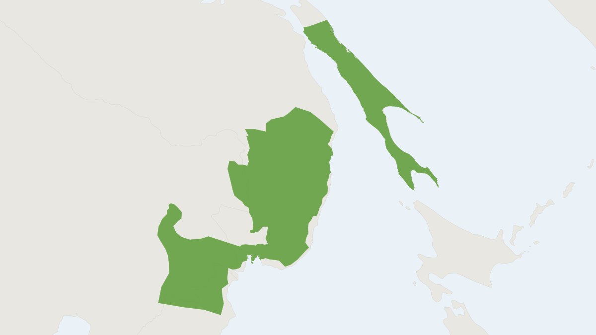 Range map of the Long-tailed Birch Mouse (Sicista caudata)