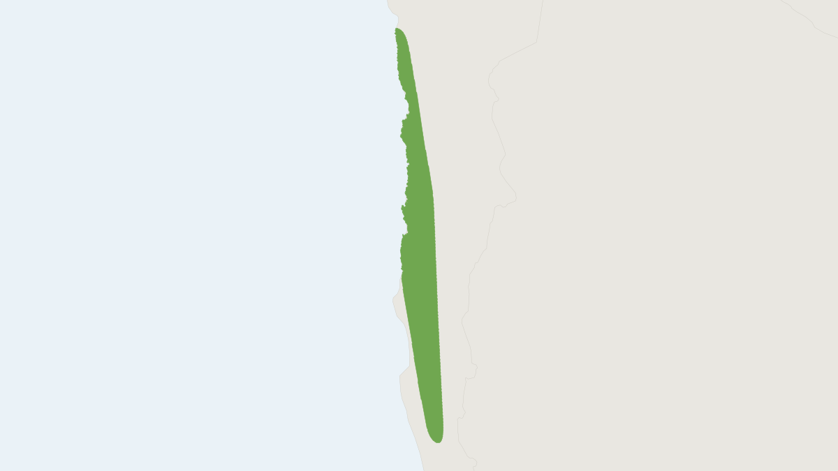 Range map of the Long-tailed Chinchilla (Chinchilla laniger) covering Chile