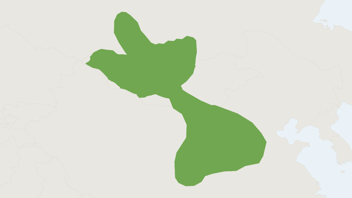 Range map of the Long-tailed Dwarf Hamster (Cricetulus longicaudatus) covering China, Mongolia and Russia