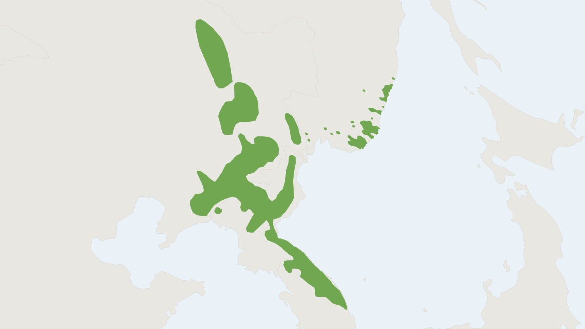 Range map of the Long-tailed Goral (Naemorhedus caudatus)
