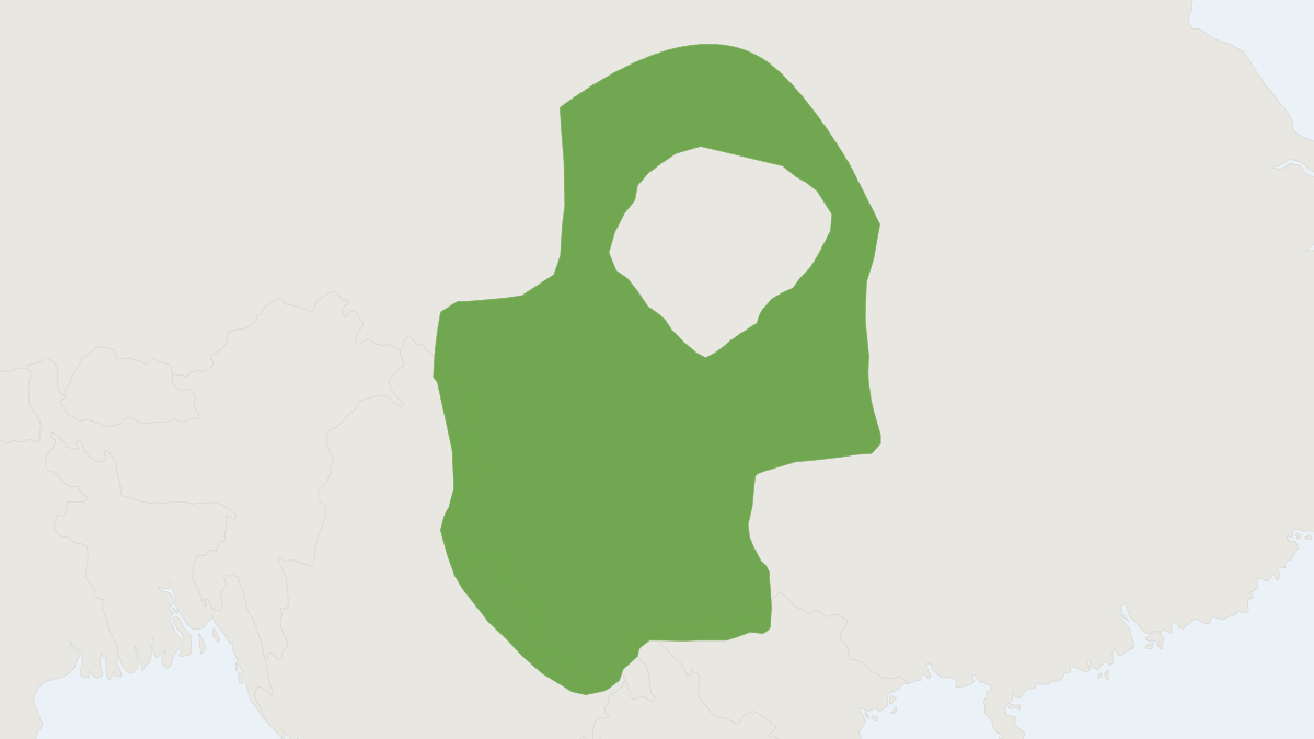 Range map of the Long-tailed Mole (Scaptonyx fusicaudus)