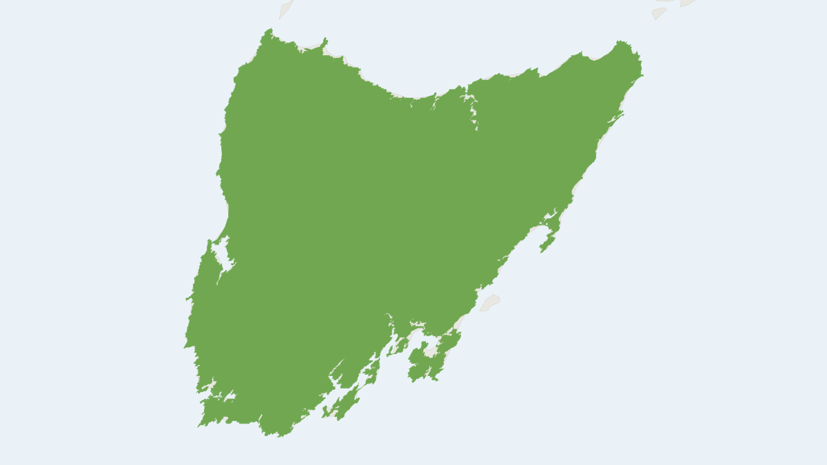 Range map of the Long-tailed Mouse (Pseudomys higginsi)