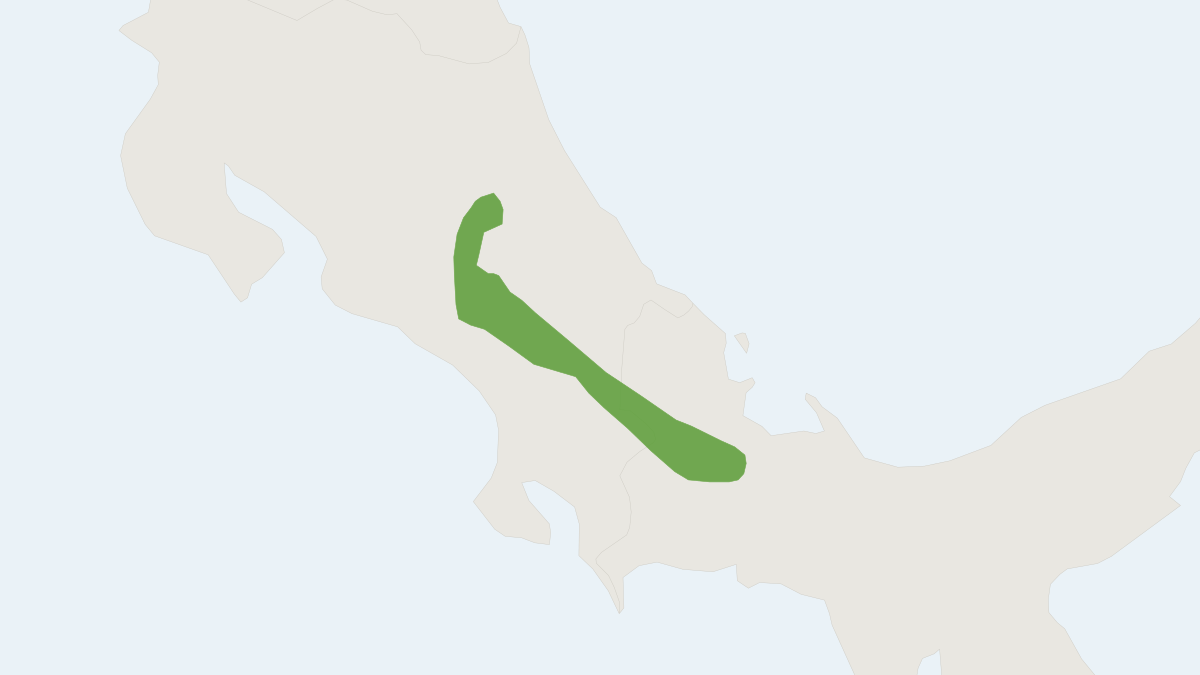 Range map of the Long-tailed Singing Mouse (Scotinomys xerampelinus)
