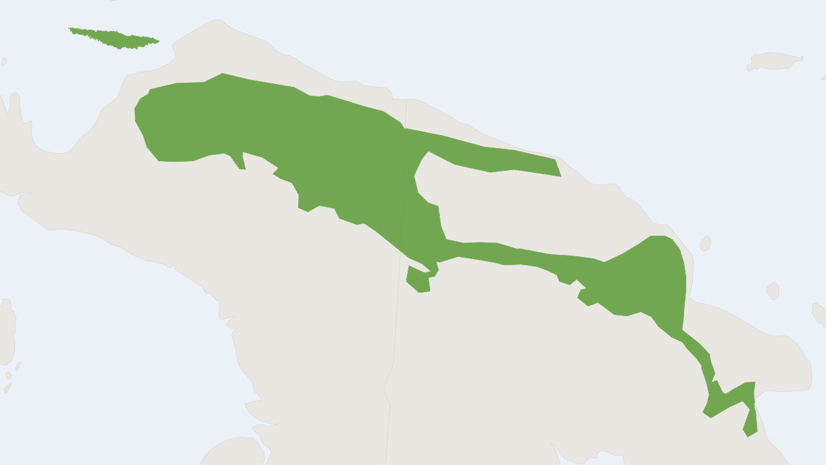 Range map of the Lowland Mammelomys (Mammelomys rattoides)