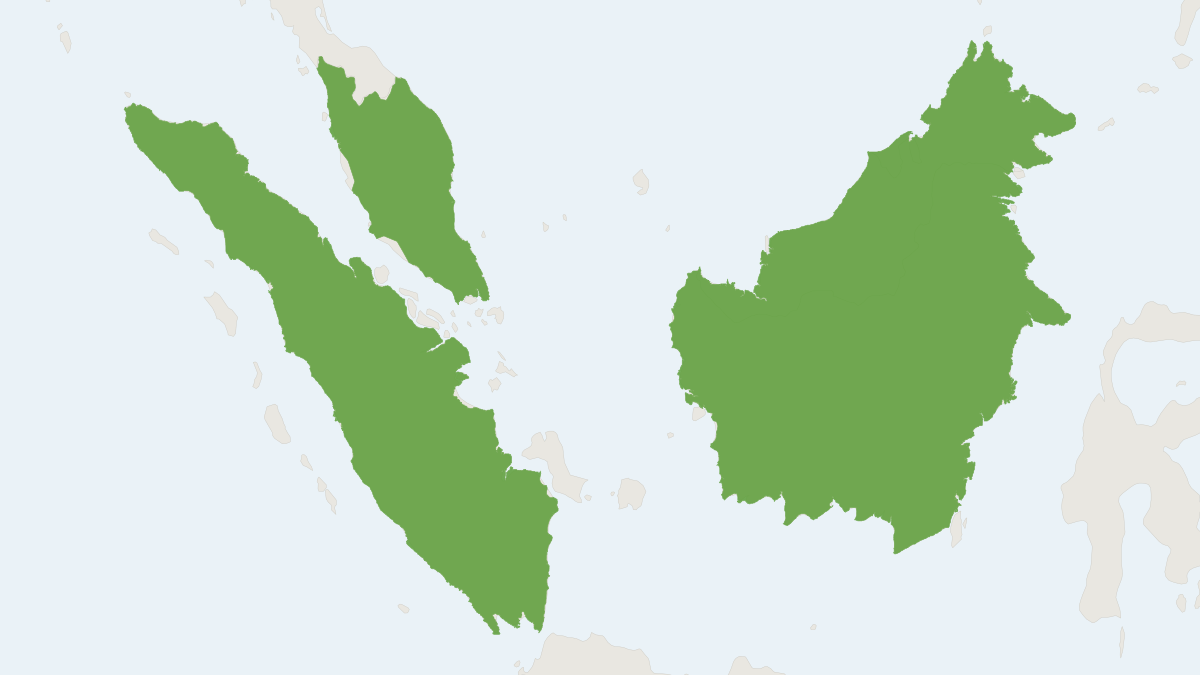 Range map of the Lucas's Short-nosed Fruit Bat (Penthetor lucasi)