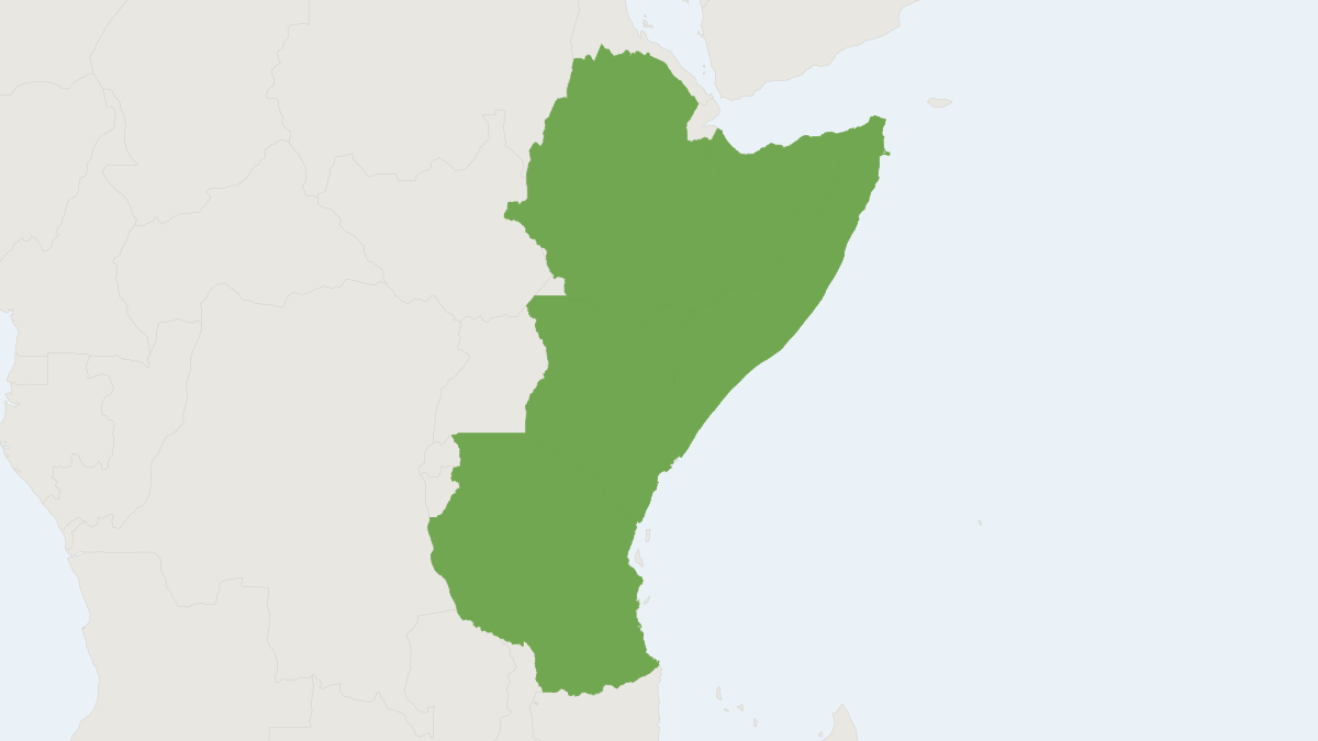 Range map of the Macinnes's Mouse-tailed Bat (Rhinopoma macinnesi)