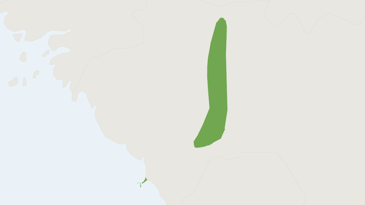 Range map of the Maclaud's Horseshoe Bat (Rhinolophus maclaudi)