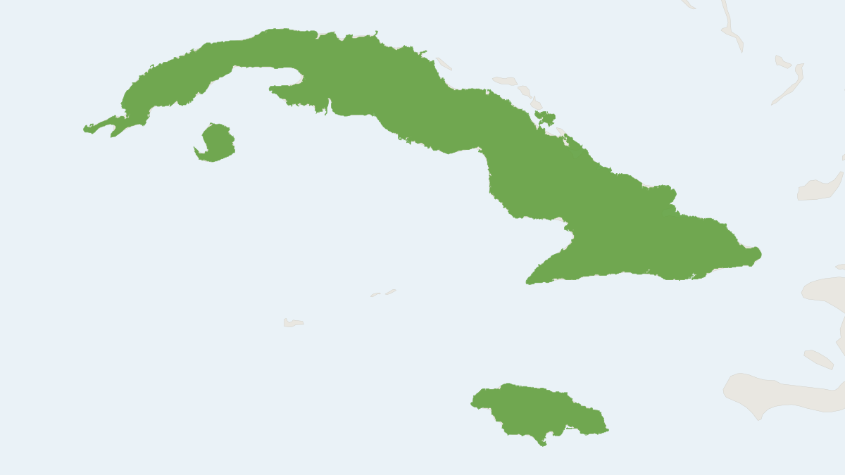 Range map of the Macleay's Mustached Bat (Pteronotus macleayii)