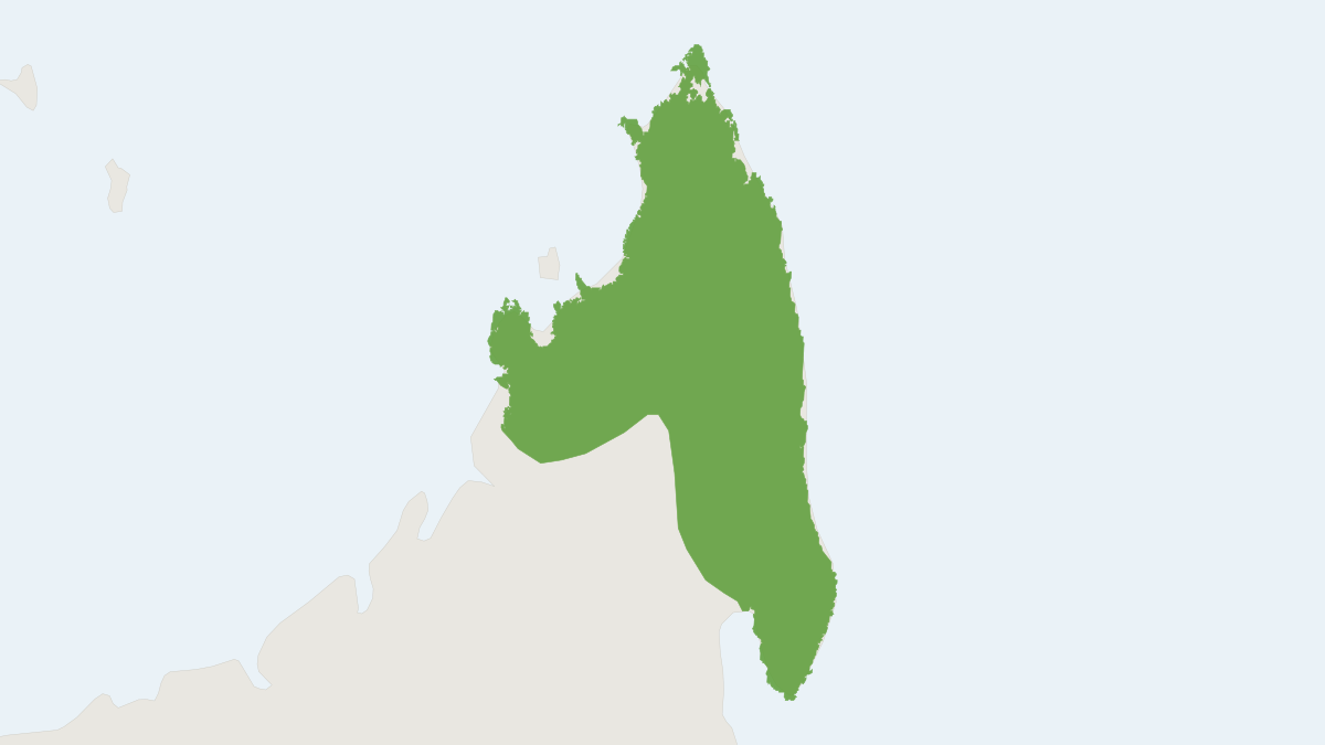 Range map of the Madagascar Slit-faced Bat (Nycteris madagascariensis)