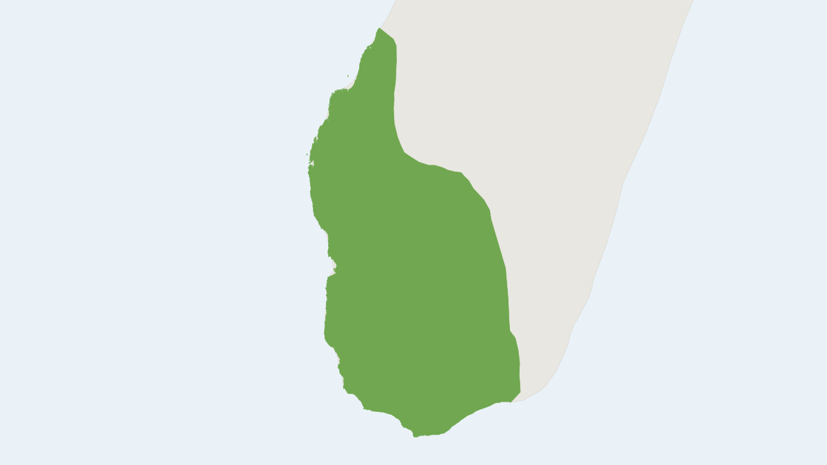 Range map of the Mahafaly Long-fingered Bat (Miniopterus mahafaliensis)