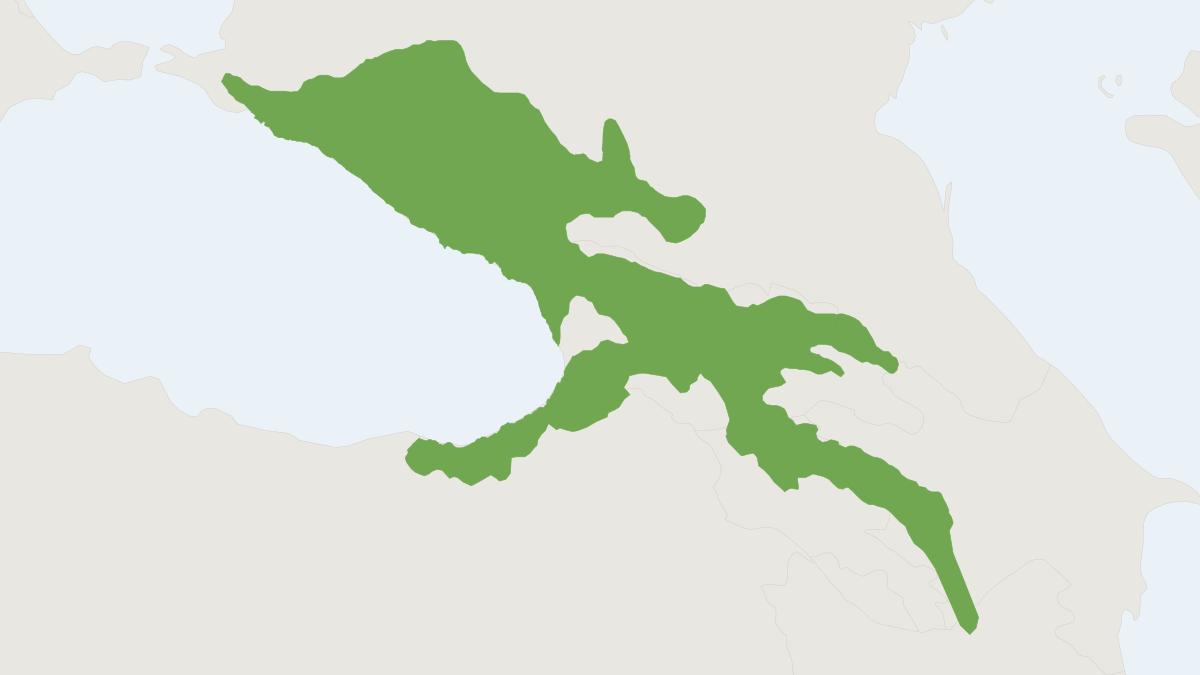Range map of the Major's Pine Vole (Microtus majori)