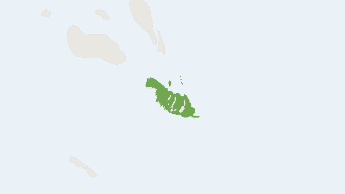 Range map of the Makira Flying Fox (Pteropus cognatus)