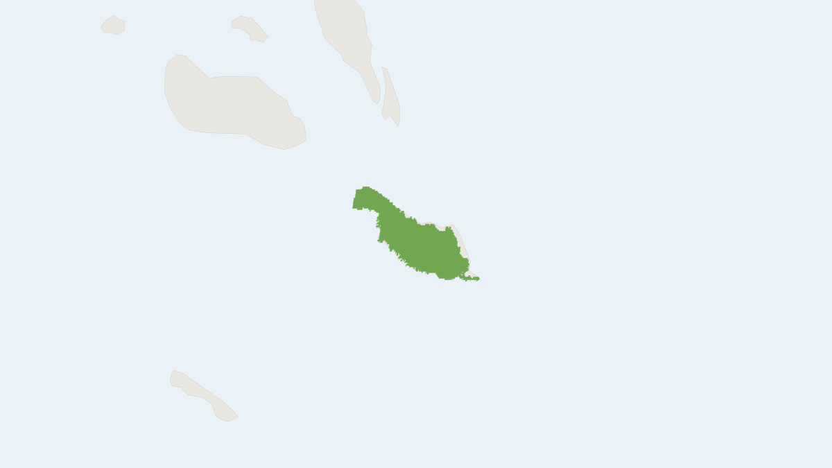 Range map of the Makira Leaf-nosed Bat (Hipposideros demissus)