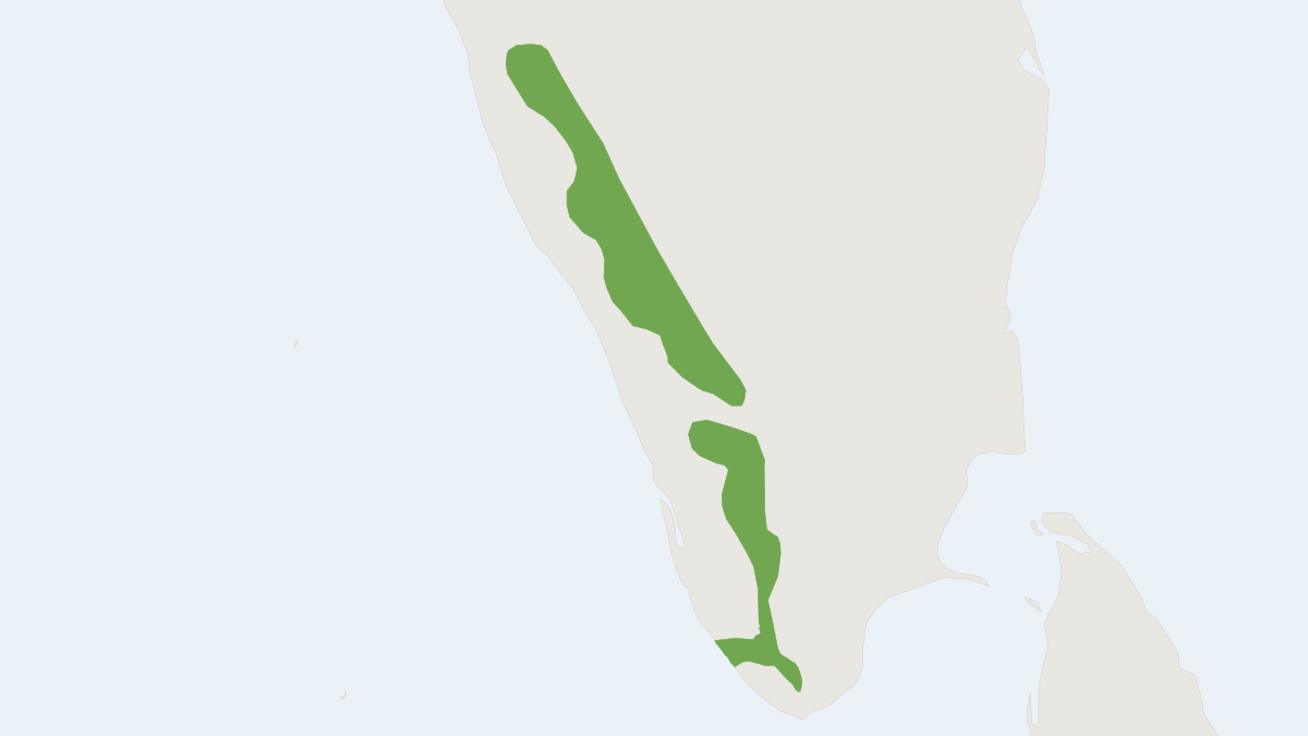 Range map of the Malabar Spiny Tree Mouse (Platacanthomys lasiurus)