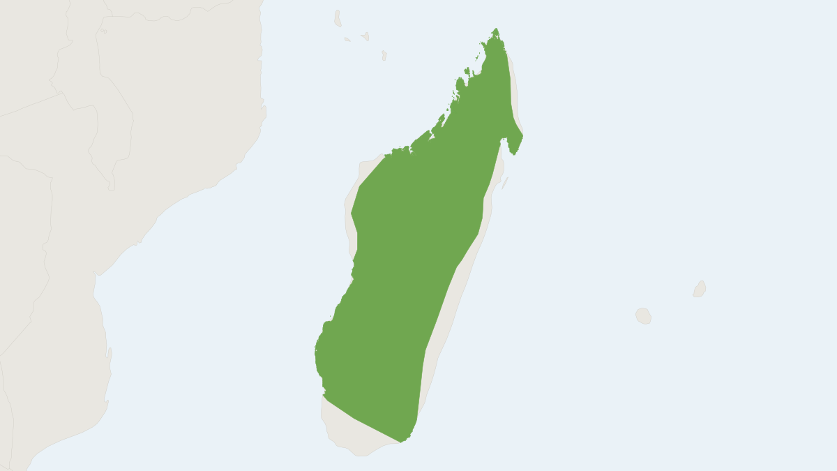 Range map of the Malagasy Mouse-eared Bat (Myotis goudoti)