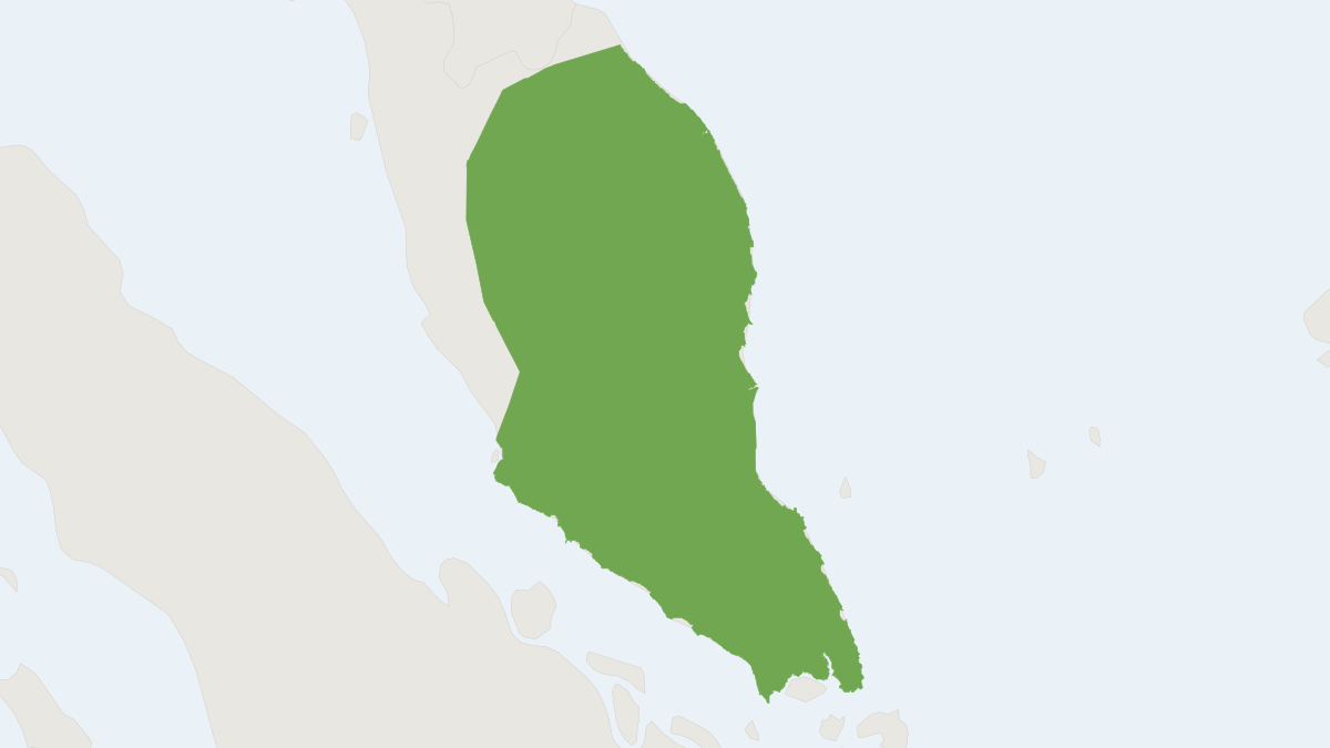 Range map of the Malay Peninsula Pithecheir (Pithecheir parvus)