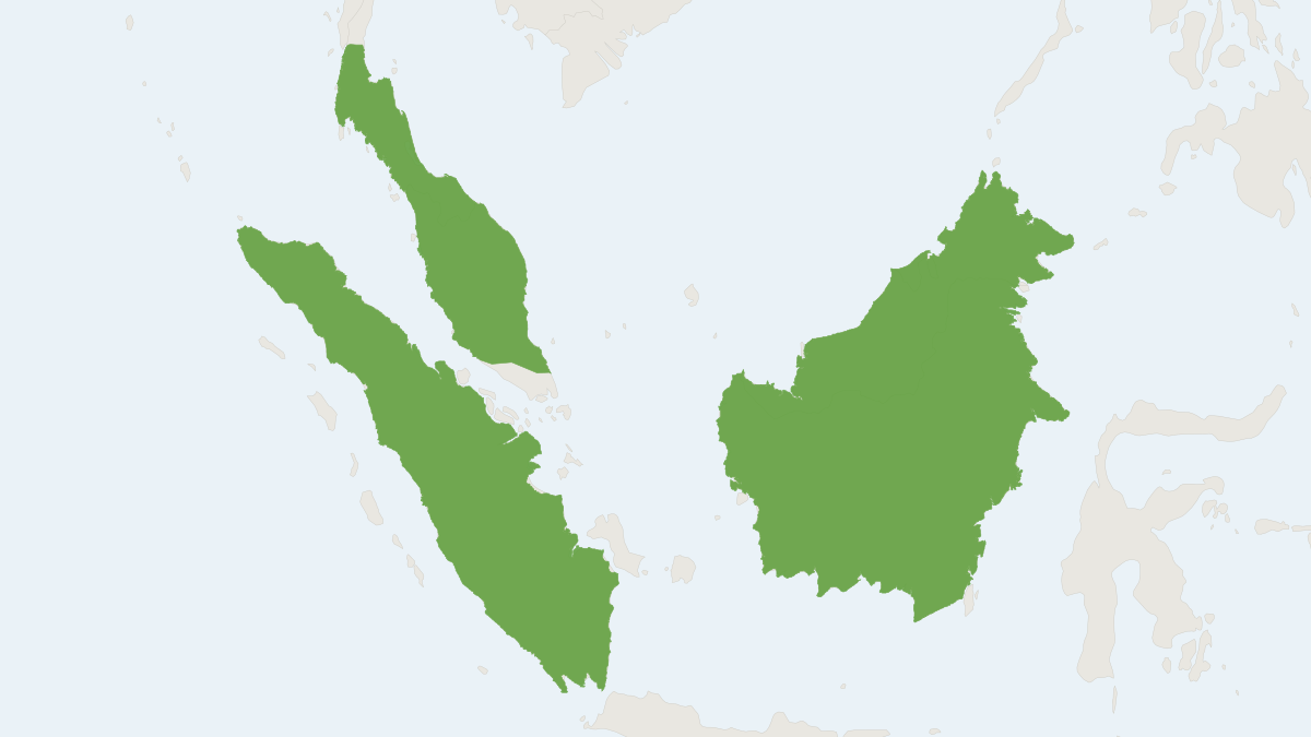 Range map of the Malay Weasel (Mustela nudipes)