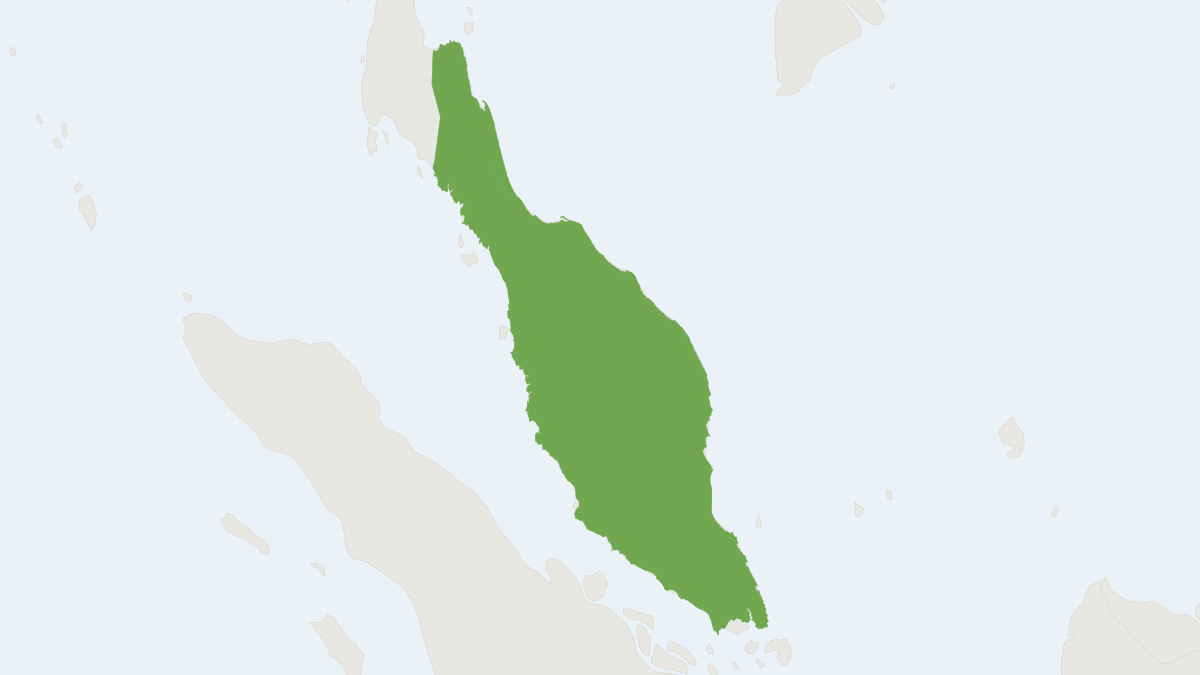 Range map of the Malayan Pygmy Shrew (Suncus malayanus)