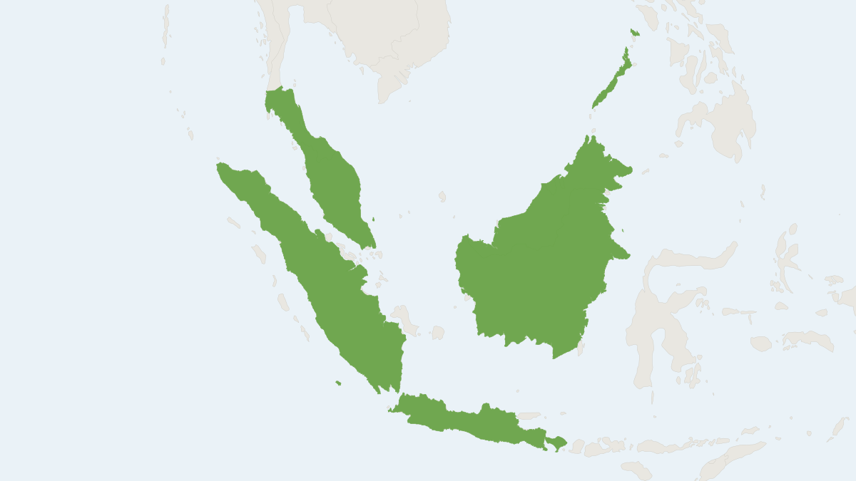 Range map of the Malaysian Field Rat (Rattus tiomanicus)