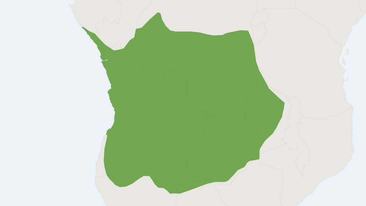 Range map of the Malbrouck Monkey (Chlorocebus cynosuros)