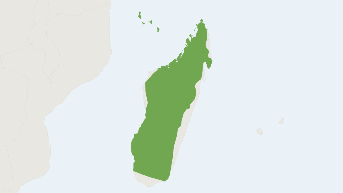 Range map of the Manavil Long-fingered Bat (Miniopterus manavi)