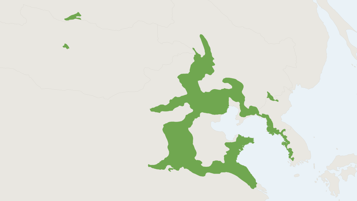 Range map of the Mandarin Vole (Lasiopodomys mandarinus)