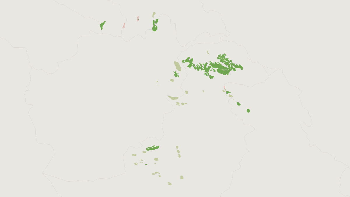 Range map of the Markhor (Capra falconeri) covering Afghanistan, India and Pakistan