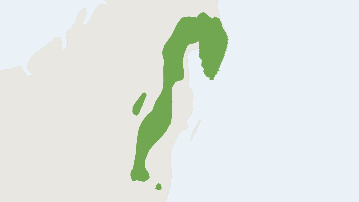 Range map of the Masoala Fork-marked Lemur (Phaner furcifer)