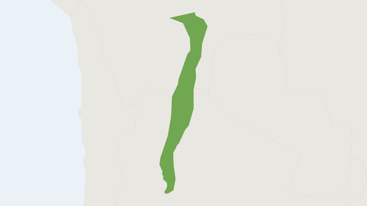 Range map of the Massoia’s Lutrine Opossum (Lutreolina massoia)