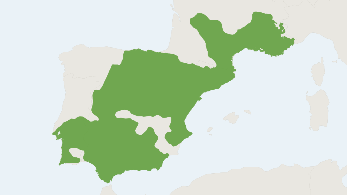 Range map of the Mediterranean Pine Vole (Microtus duodecimcostatus)