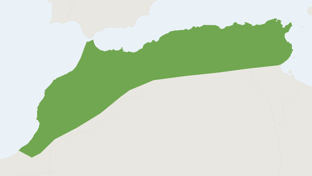 Range map of the Meriones grandis (Meriones grandis)