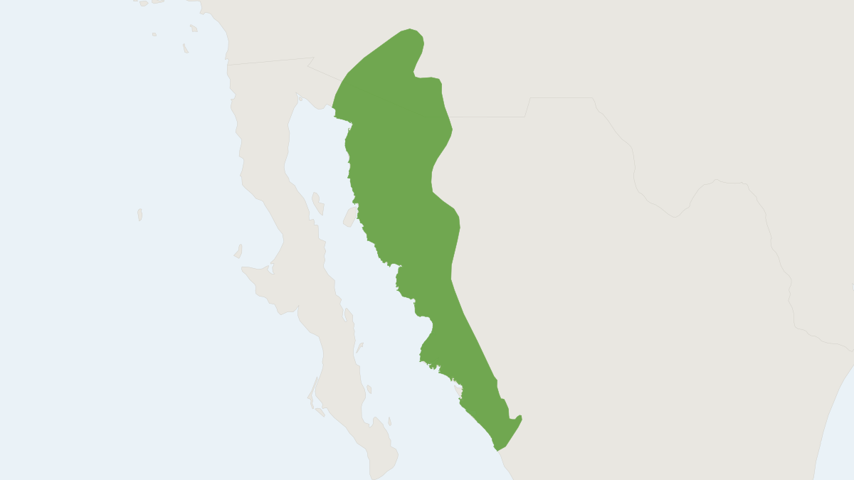 Range map of the Mesquite Mouse (Peromyscus merriami)