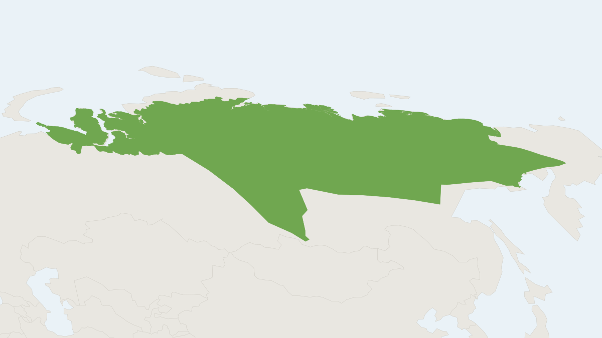 Range map of the Middendorff's Vole (Alexandromys middendorffii)