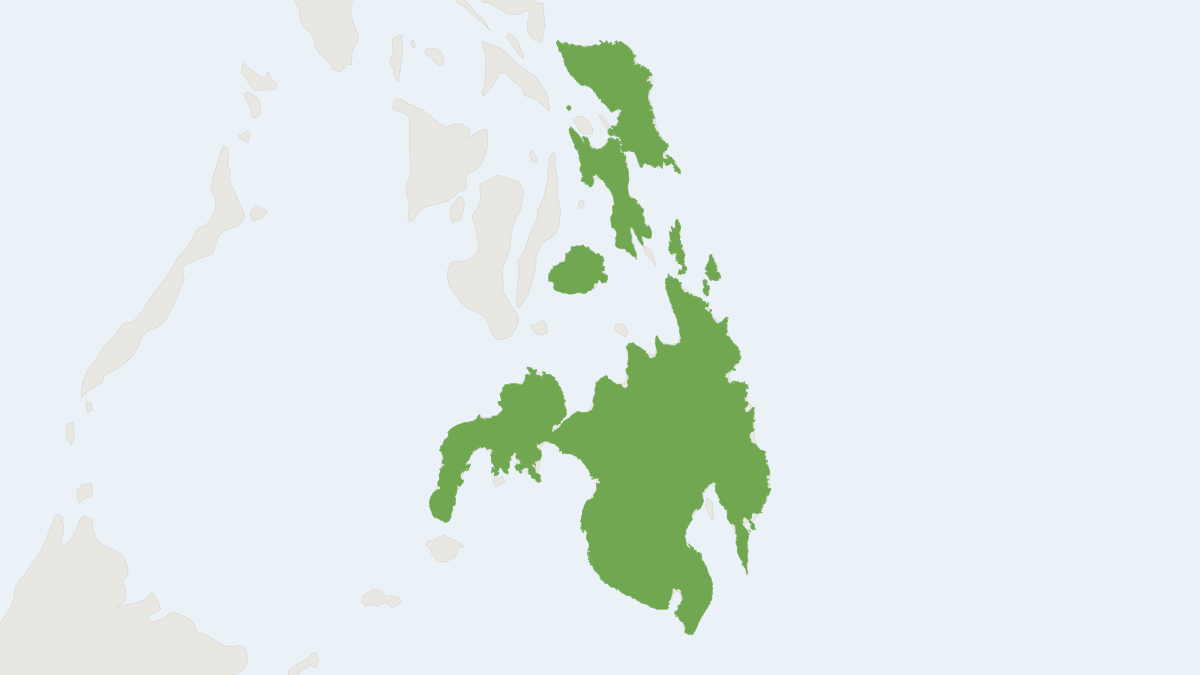 Range map of the Mindanao Bullimus (Bullimus bagobus) covering Philippines