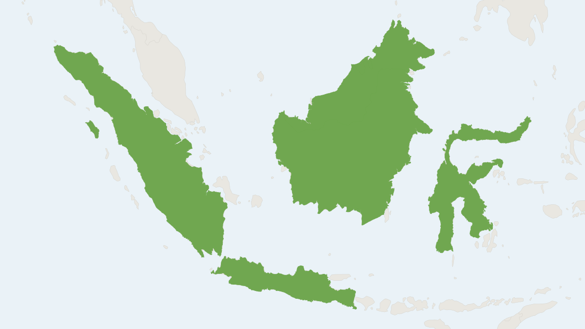 Range map of the Minute Fruit Bat (Cynopterus minutus)