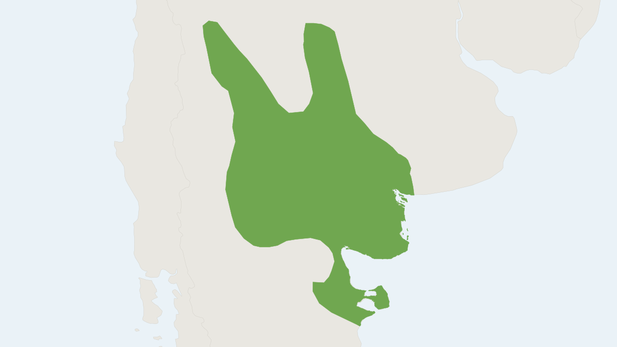 Range map of the Molina's Grass Mouse (Akodon molinae) covering Argentina