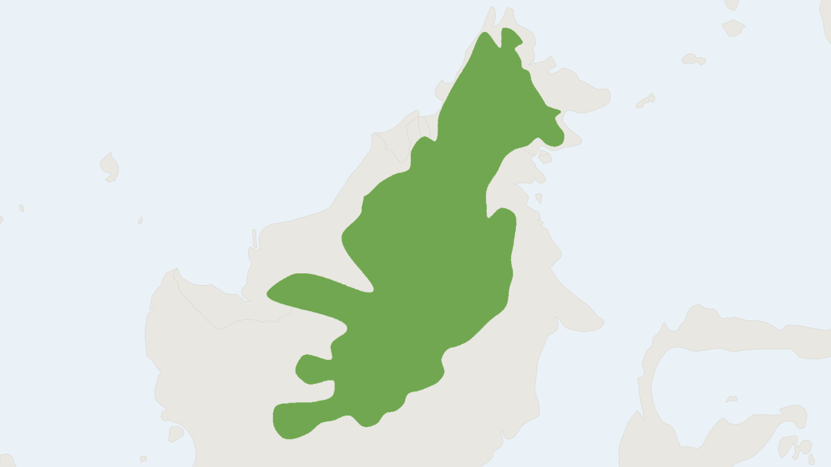 Range map of the Montane Bornean Niviventer (Niviventer rapit)