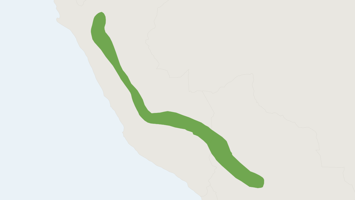 Range map of the Montane Oldfield Mouse (Thomasomys oreas)