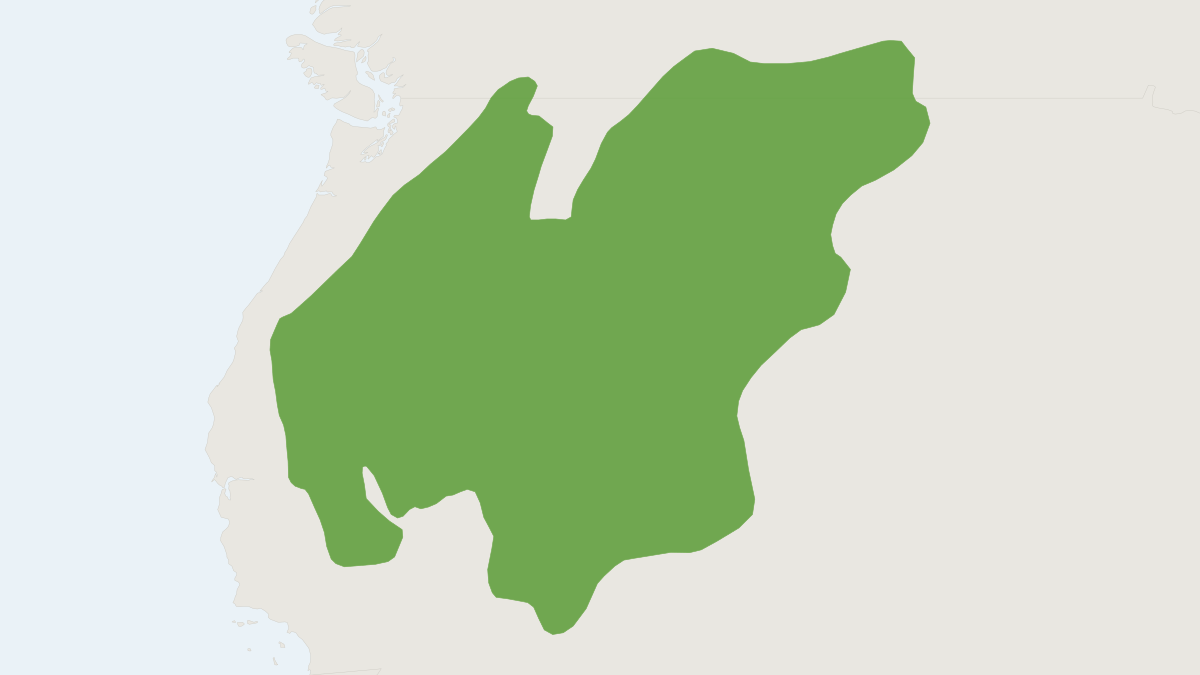 Range map of the Mountain Cottontail (Sylvilagus nuttallii)