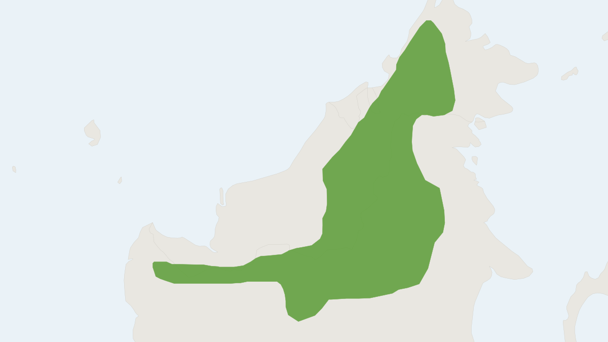Range map of the Mountain Treeshrew (Tupaia montana)