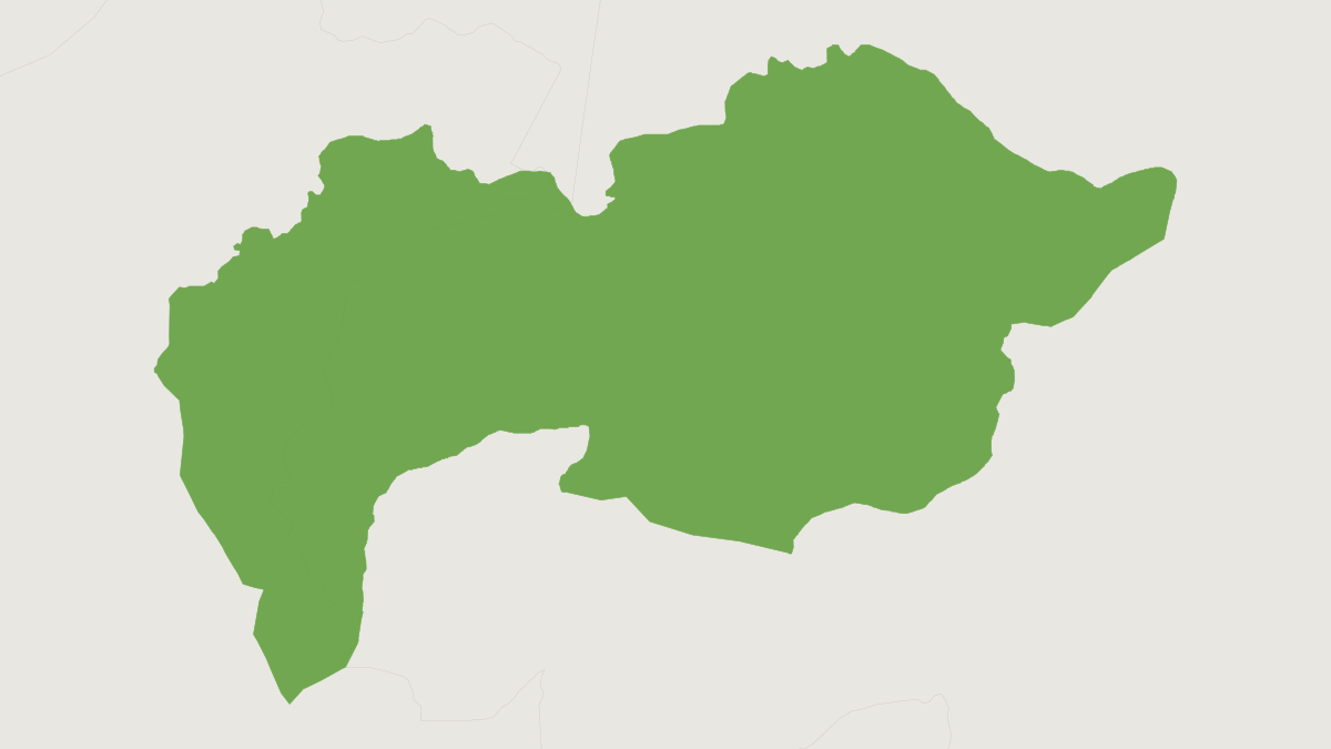 Range map of the Moustached Tamarin (Saguinus mystax)
